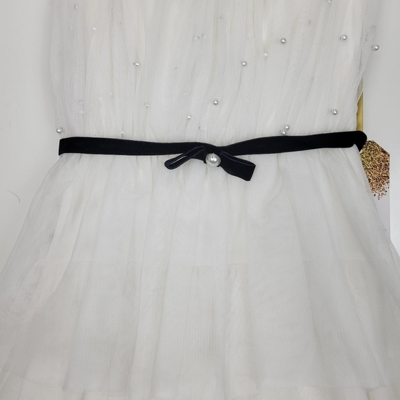 NWT TLC Say Yes Juniors Tulle & Faux Pearl Tiered Ball Gown Size 0 - Picture 5 of 15